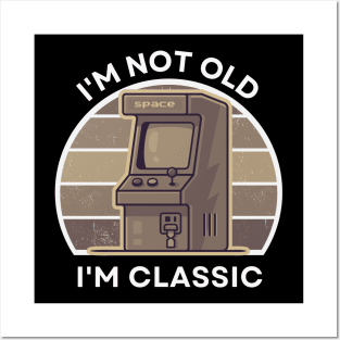 I'm not old, I'm Classic | Arcade | Retro Hardware | Vintage Sunset | Gamer girl | '80s '90s Video Gaming Posters and Art